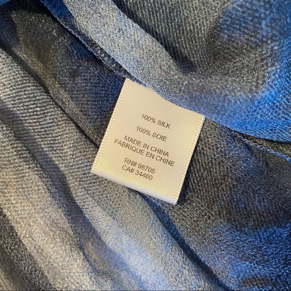 Rebecca Taylor 100% Silk Sheer Fray Collar Blouse - 4 - Picture 6 of 13